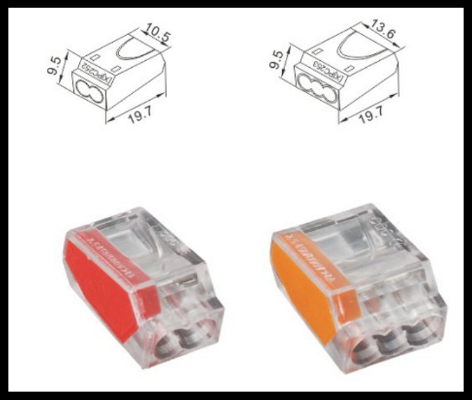 Push-In Wire Connector for Junction Boxes 3Poles